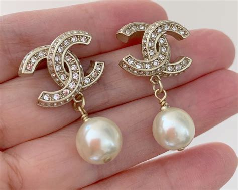 chanel earings pearl|authentic Chanel pearl earrings.